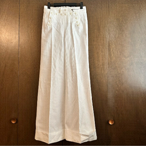 4 Love and Liberty Women’s White Cotton Flared Trouser Pant 2